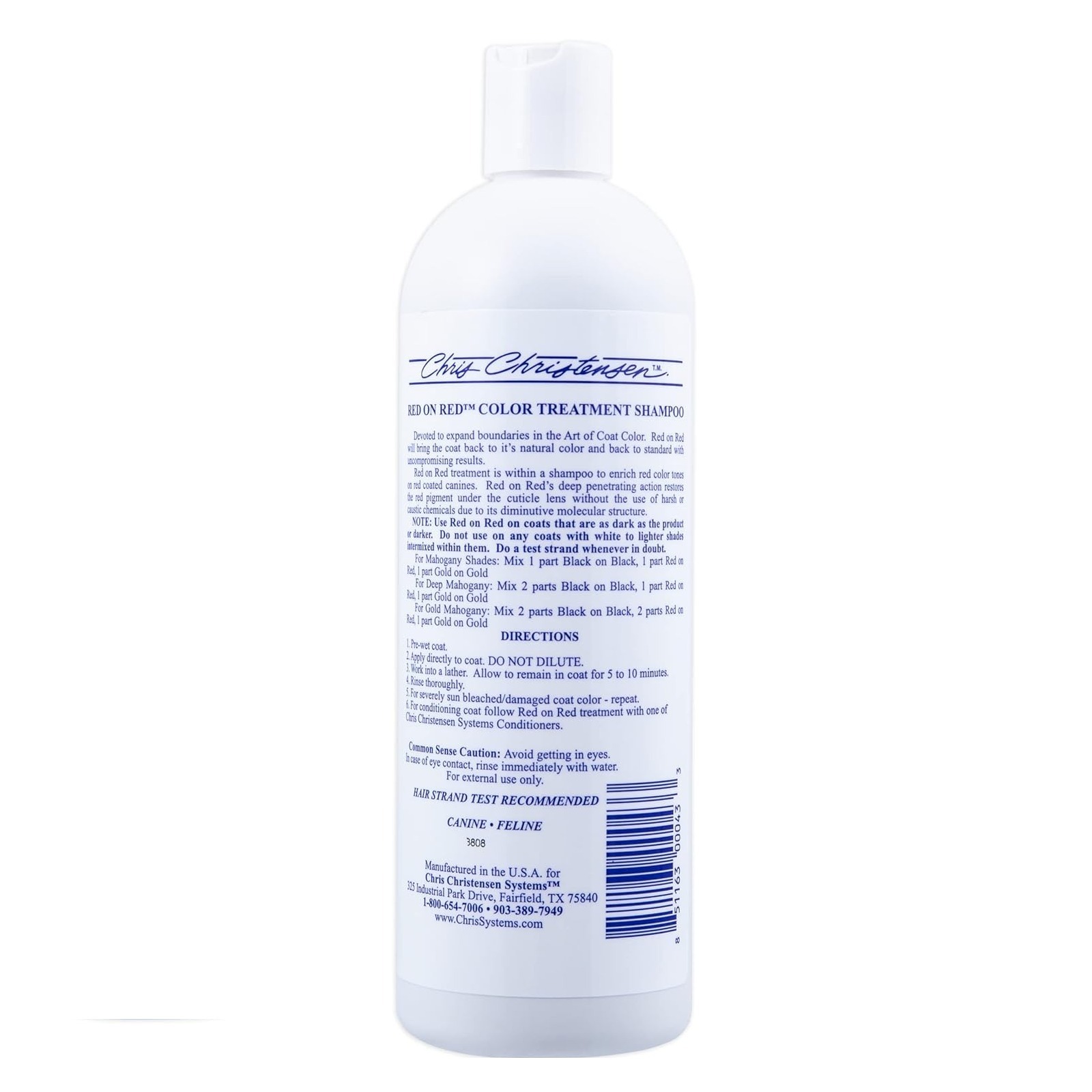 Shampoo para perros de pelo rojo Chris Christensen Red on Red 473ml vista 2