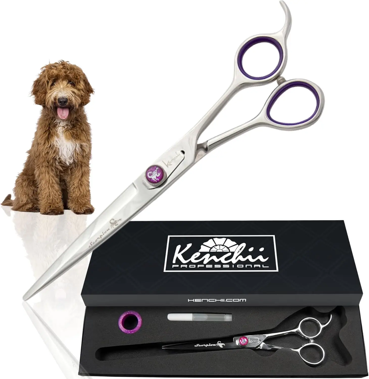 Tijera para perros Kenchii Scorpion recta 7 pulgadas vista 2