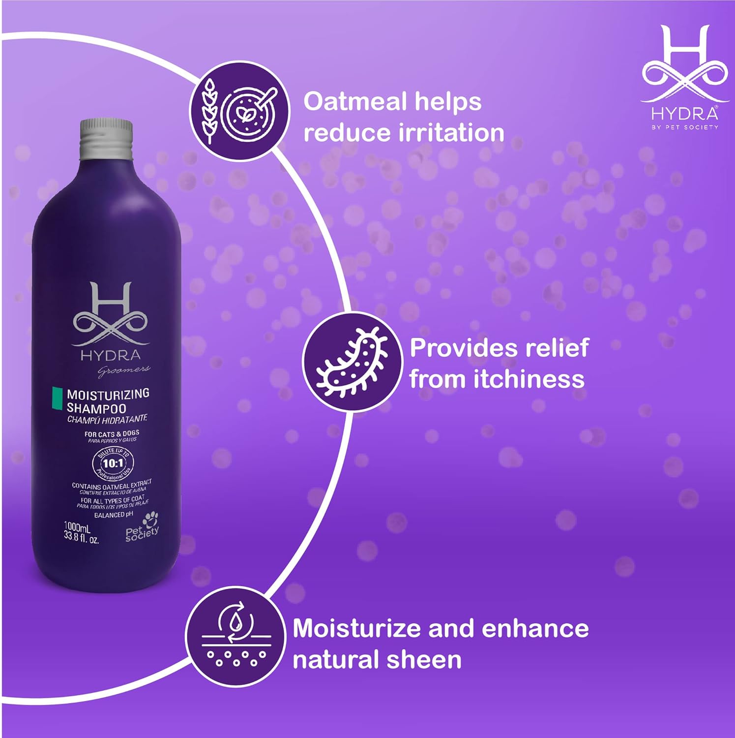 Shampoo para perros Hydra 1000ml MOISTURIZING vista 3